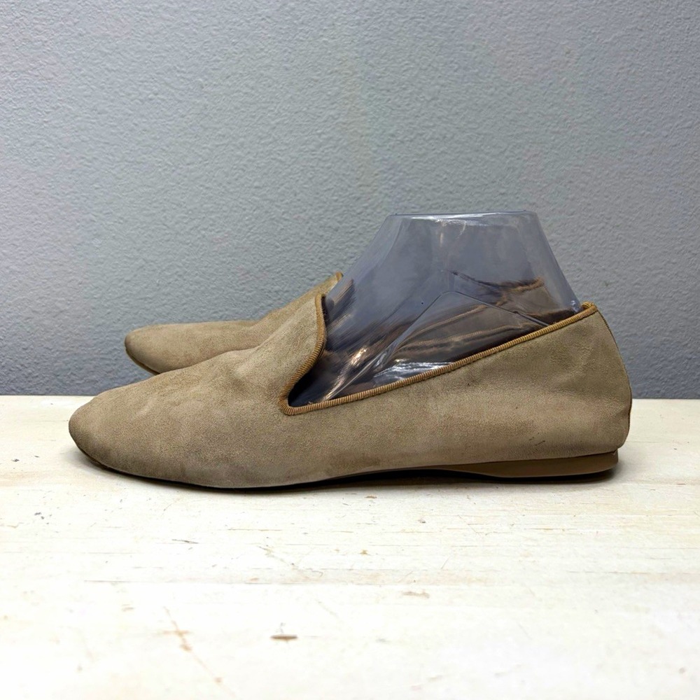 Birdies Beige Suede Starling Round Toe Flats 9